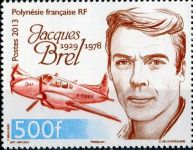 (2013) MiNr. 1228 ** - Fr. Polynesie - 35. výročí smrti - Jacques Brel