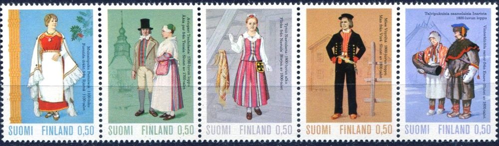 (1972) MiNr. 710 - 714 ** - Finsko - kroje