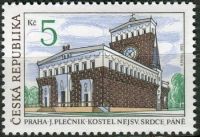 (1993) MiNr. 6 ** - Tschechische Republik - Schönheiten unseres Landes I. - Kirche des Heiligsten Herzens des Herrn