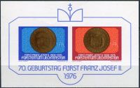 (1976) MiNr. 649 - 650 ** - Liechtenstein - BLOCK 10 - 70. Geburtstag von Fürst Franz Josef II.