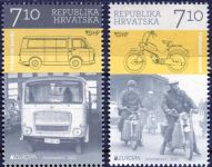 (2013) MiNr. 1082 - 1083 **- Chorvatsko - Europa: Poštovní vozidla