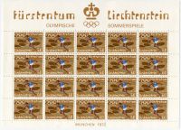 (1972) MiNr. 559 ** - Liechtenstein - Druckbogen - Olympische Sommerspiele, München
