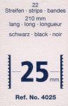 Hawidky schwarz, Band 210 x 25 mm, 22 Stück - schaufix - steckbar