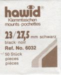 Hawid schwarz, Schnitt 23 x 27,5 mm, 50 Stück - klemmtaschen