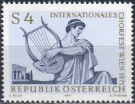 (1971) MiNr. 1365 ** - Rakousko - Mezinárodní festival pěveckých sborů Vídeň