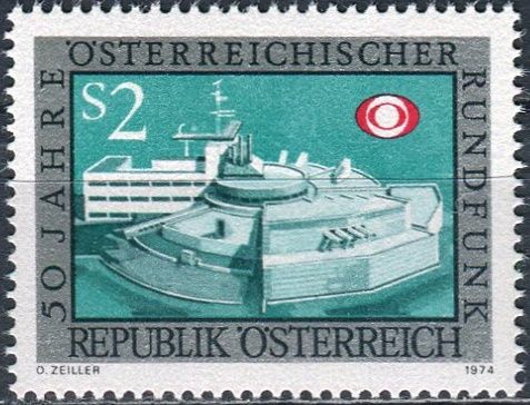 (1974) MiNr. 1464 ** - Rakousko - 50 let rakouské rozhlasové společnosti