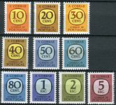 (1967) MiNr. 70 - 79 ** - Portugalsko - Portomarken - čísla v zaobleném čtverci