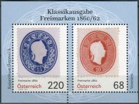 (2017) MiNr. 3336 - 3337 ** - Rakousko - BLOCK 94 - Klasické známky (III) - poštovní známky 1860 - 1862