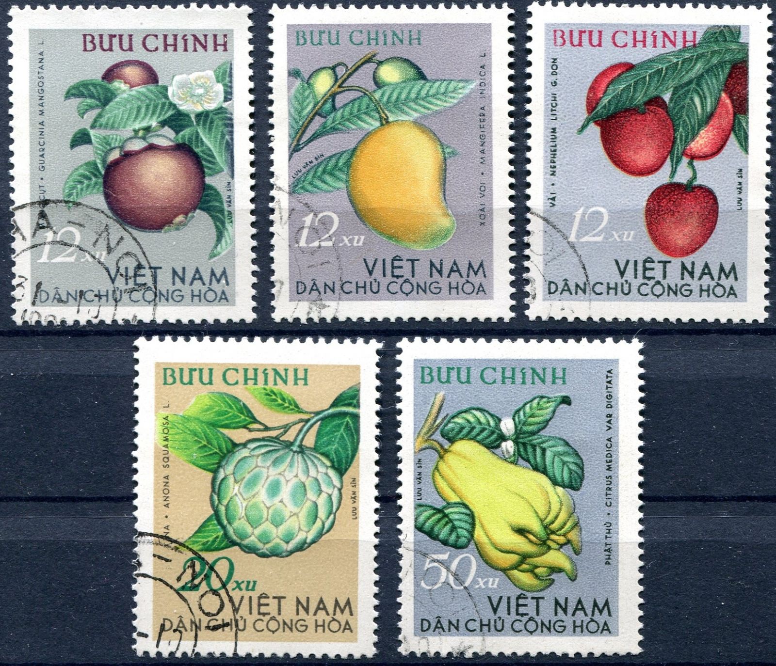 (1964) MiNr. 334 - 338 - O - Severní Vietnam - tropické ovoce