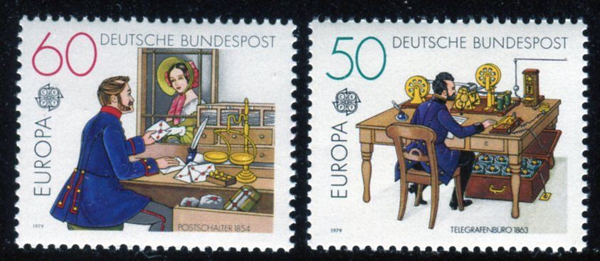 (1979) MiNr. 1011 - 1012 ** - Německo - Europa: historie poštovního a telekomunikačního průmyslu