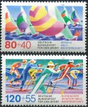 (1987) MiNr. 1310 - 1311 ** - Deutschland - Skifahren und Segeln