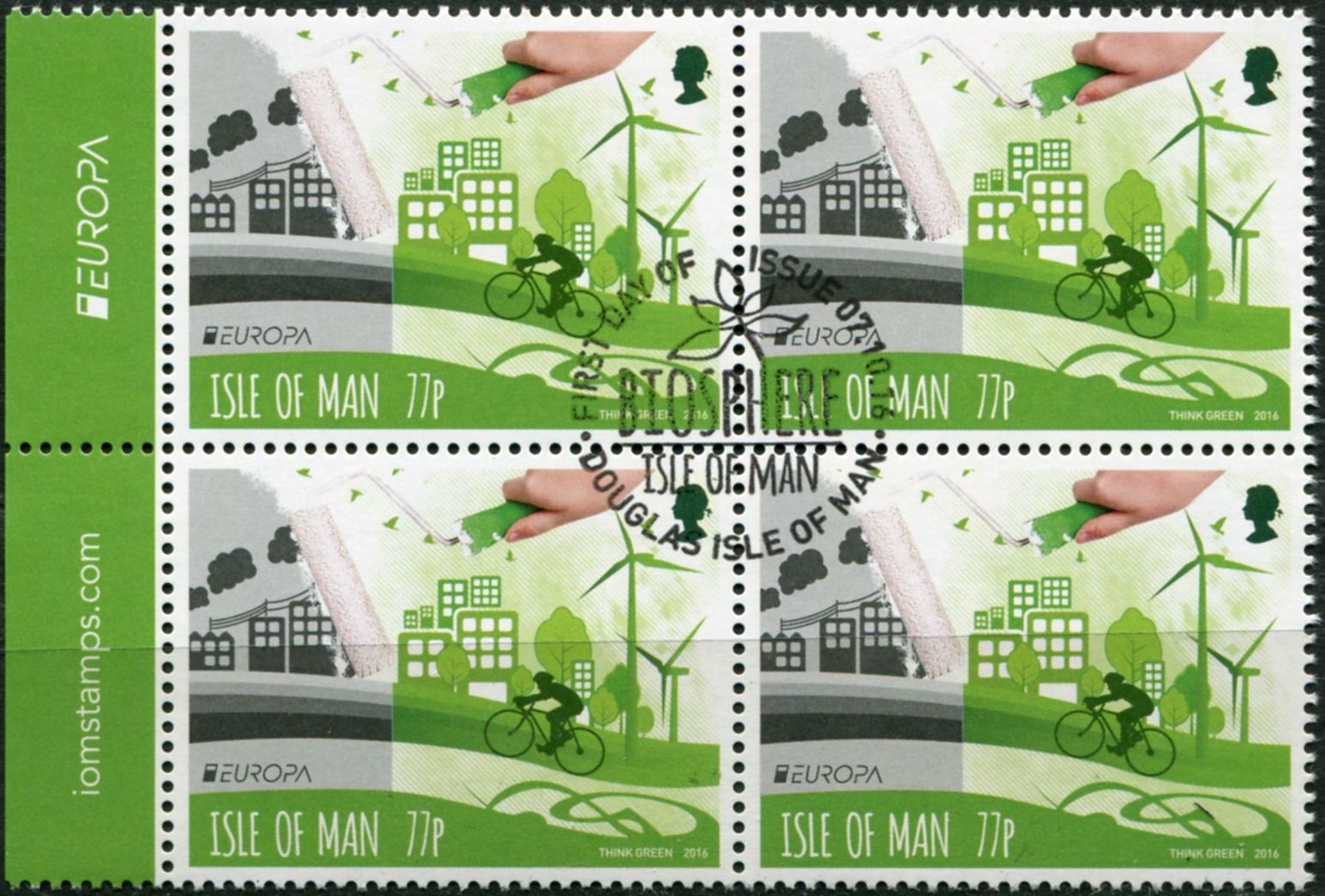 (2016) MiNr. 2205 - O - 4-bl - Isle of Man - EUROPA Think green