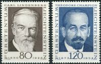 (1969) MiNr. 512 - 513 ** - Lichtenštejnsko - Průkopníci filatelie (II)