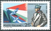 (1968) MiNr. 1276 ** - Italien - 50. Todestag von Francesco Baracca