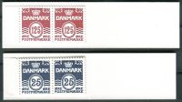 (1990) MiNr. 2x 964 + 2 x 1028 ** - Dänemark - Markenheftchen - Wellenlinien ohne Herzchen
