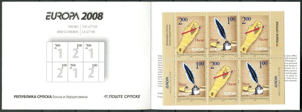 (2008) MiNr. 422 - 423 ** - Republika srbská - ZS (MH11) - Europa: dopis