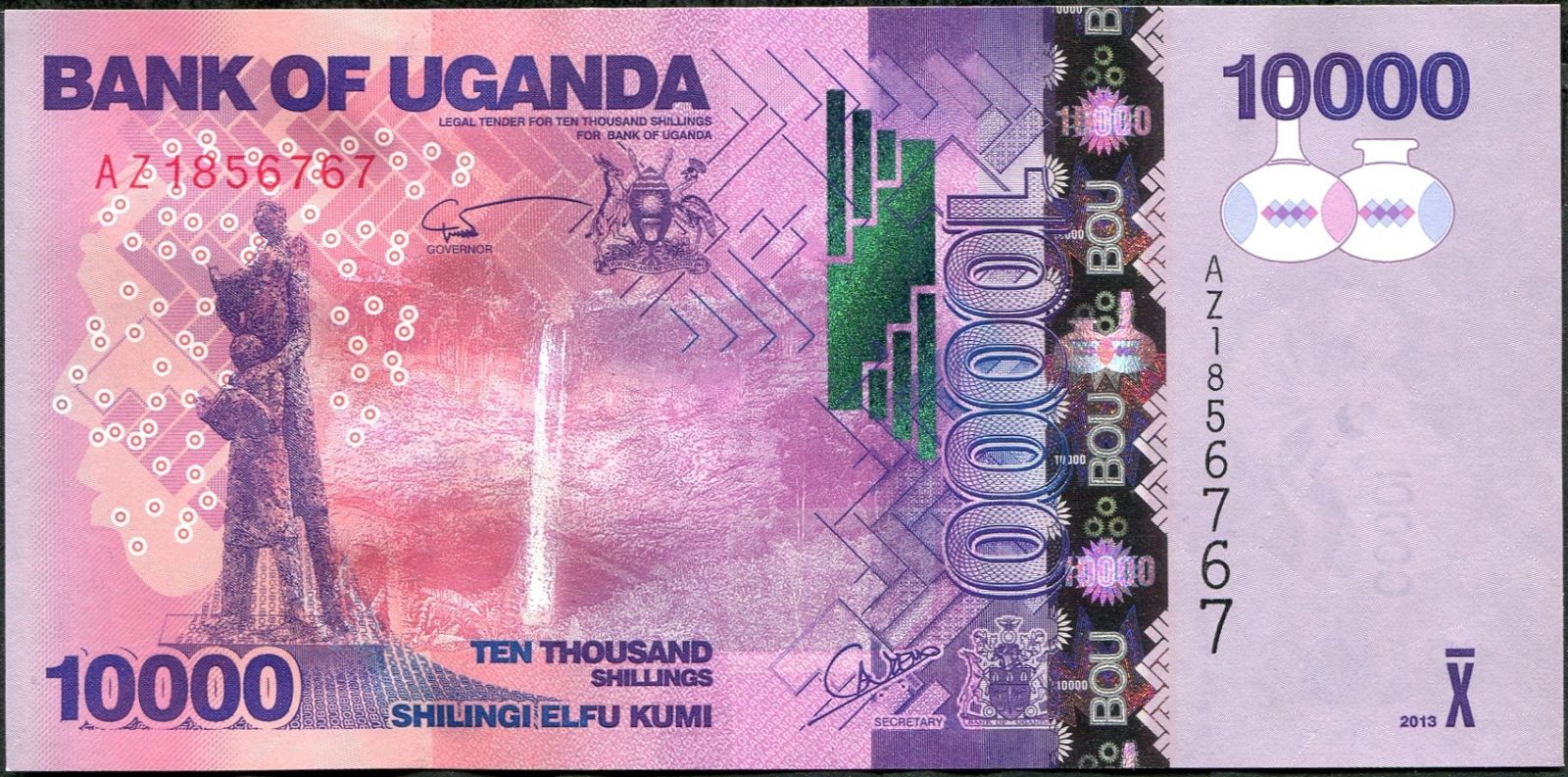  Uganda - (P 52c) 10 000 Schillings (2013) - UNC