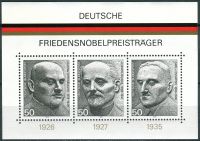(1975) MiNr. 871 - 873 ** - Bundesrepublik Deutschland - BLOCK 11 - Deutsche Friedensnobelpreisträge