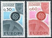 (1967) MiNr. 199 - 200 ** - Andora (Fr.) - Europa