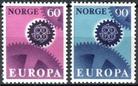 (1967) MiNr. 555 - 556 ** - Norsko - Europa