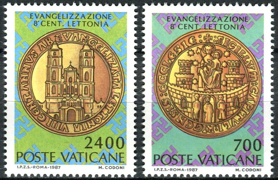 (1987) MiNr. 911 - 912 ** - Vatikán - 800. výročí křesťanské činnosti v Lotyšsku