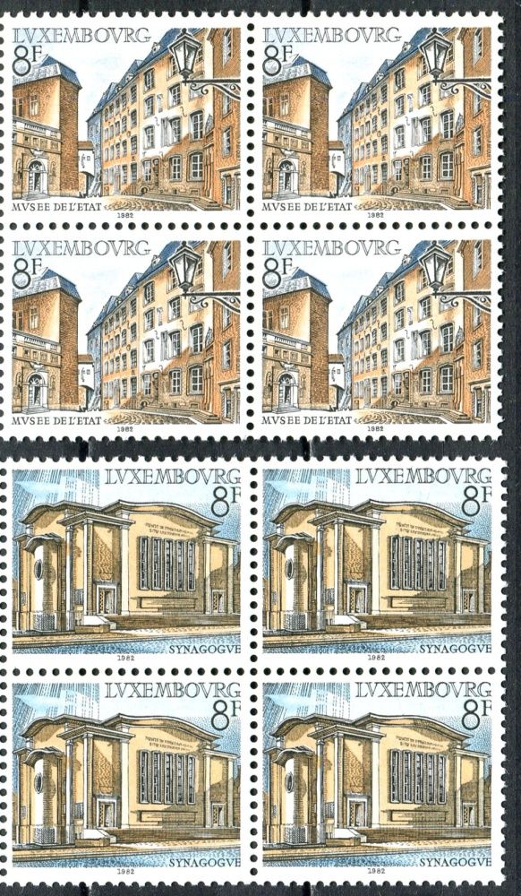 (1982) MiNr. 1056 - 1057 - ** - Lucembursko - 4-bl - Budovy: Státní muzeum a Synagoga 