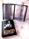 Münzen-Taschenalbum mit 12 Münzblättern für 12 komplette Euro-Kursmünzensätze, blau