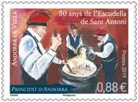 (2019) MiNr. 846 ** - Andora (Fr.) - 50 let festival "Escudella de Sant Antoni"