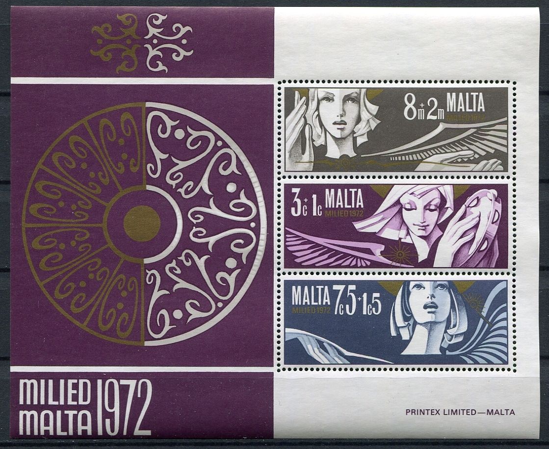 (1972) MiNr. 454 - 456 ** - BLOCK 2 - Malta - Vánoce 1972 | www.tgw.cz