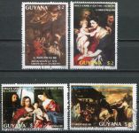 (1988) MiNr. 2410 - 2413 ** Guyana - Serie: Rubens, Tiziano Gemälde