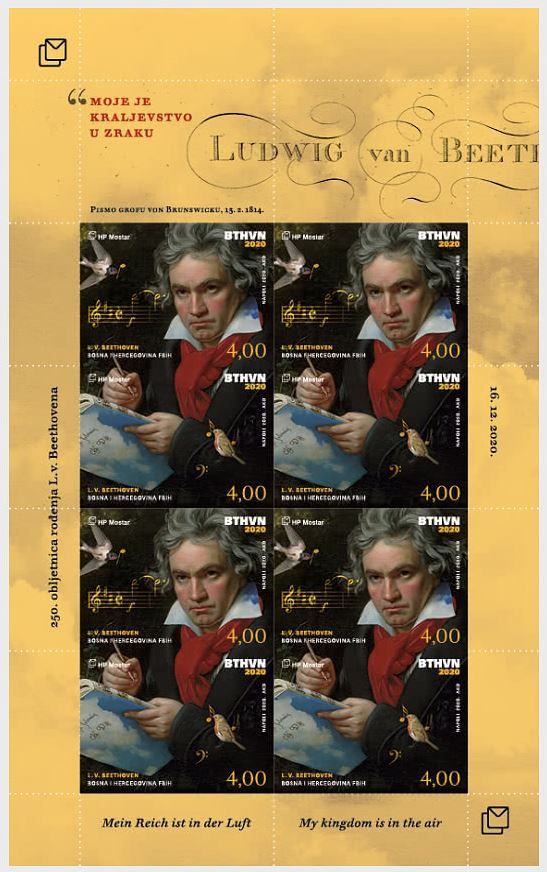 (2020) MiNr. 563 -564 **, PL - Bosna (Mostar) - Ludwig van Beethoven | www.tgw.cz