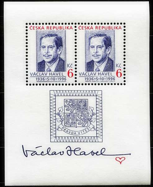 (1996) MiNr. 124 **, Block 3 - Tschechische Republik - Václav Havel