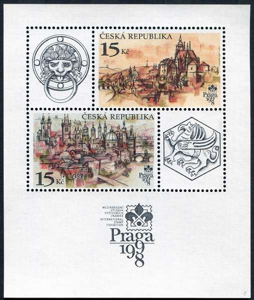 (1997) MiNr. 156 - 157 **, Block 5 - Warten auf die Republik - Praga 1998