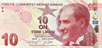 Turecko (P 223e) 10 Lir (2021) - UNC