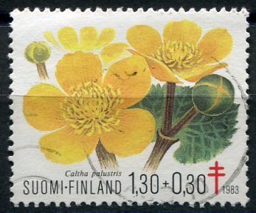 (1983) MiNr. 934 - O - Finnland - Sumpfdotterblume (Caltha palustris) (1983) MiNr. 934 - O - Finsko - Měsíček bahenní