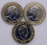 (2019) Isle of Man - Satz 3x 2 £ Münzen - Den D - Montgomery, Churchill, George