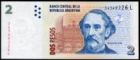 Argentinien (P 352a.6) 2 Pesos (2013) - UNC | Sufix L (343492xx)
