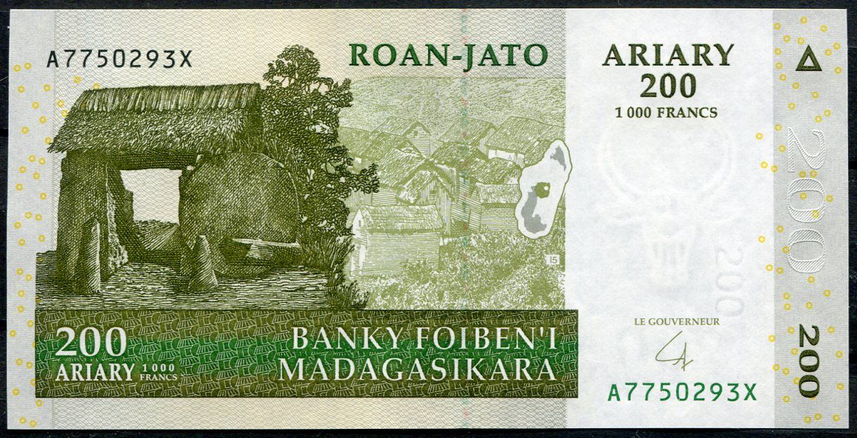 Madagaskar - (P 87b) 200 Ariary (2004) - UNC