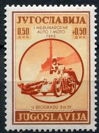 (1939) MiNr. 381 ** - Jugoslávie - 1. mezinárodní automobilový závod