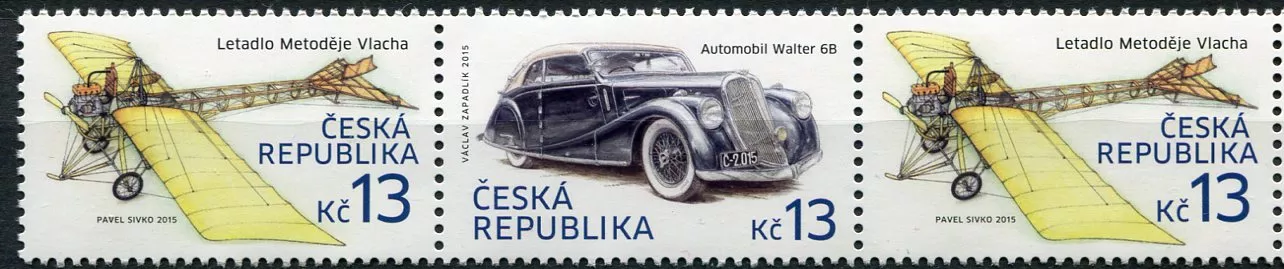 (2015) č. 838 - 839 ** - Česká republika - historické auto + letadlo (8)