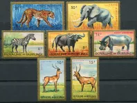 (1964) MiNr. 102 - 108 A ** - Burundi - Letecké známky - Africká fauna