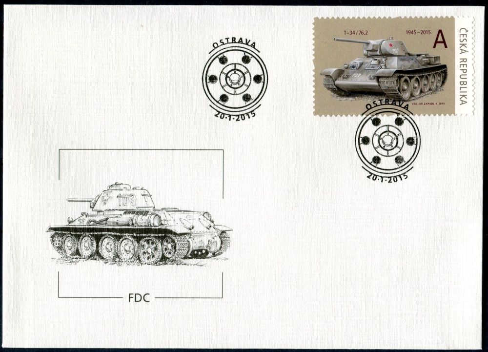 2015) Pof. 834 (FDC) - Česká republika - Tank T-34