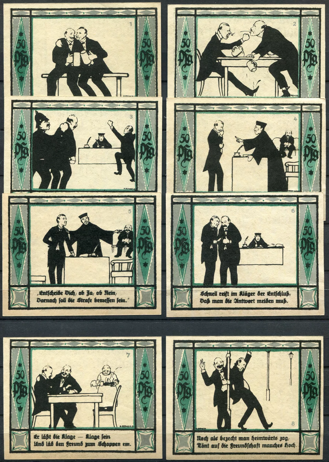(1921) Mülsen St. Jacob - sestava (# 1-8) - 8* 50 Pfening (UNC/-1