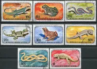 (1972) MiNr. 712 - 719 - Über - Mongolei - Amphibien und Reptilien (1972) MiNr. 712 - 719 - O - Mongolsko - Obojživelníci a plazi