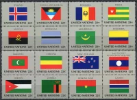 (1986) MiNr. 499 - 514 ** (4-er) - UN New York - Flaggen 1986 Serie