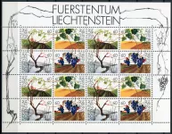 (1994) MiNr. 1089 - 1092 ** - Liechtenstein - Presseblatt - Ein Jahr im Weinberg