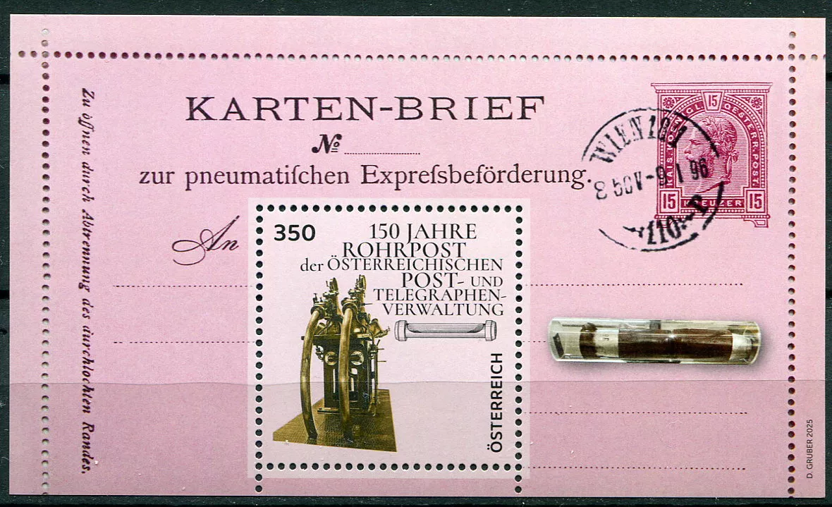 (2025) MiNr. 3848 (Bl.161) ** - Rakousko - Víděňská potrubní pošta