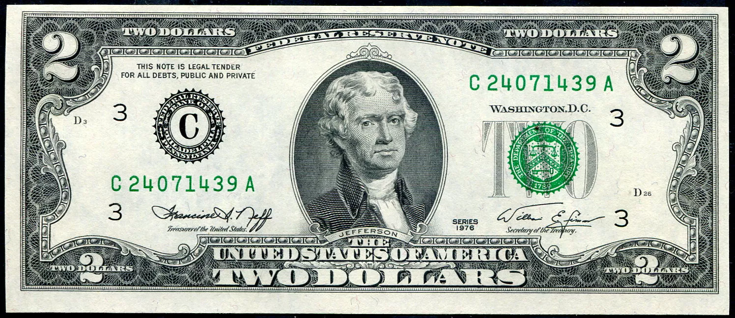 USA - P 461B - 2 Dollar - Serie 1976 - UNC C - A (C3 - Philadeplhia)