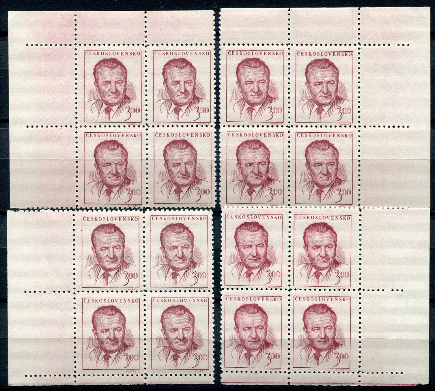 (1948) Pof. 487 ** (4-bl) - Československo - miniatura - Klement Gottwald